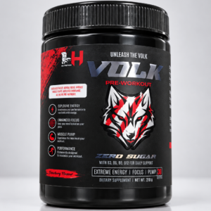 VOLK Pre-Workout Supplement 210g – Zero Sugar Strawberry Flavour | Extreme Energy, Focus & Muscle Pump